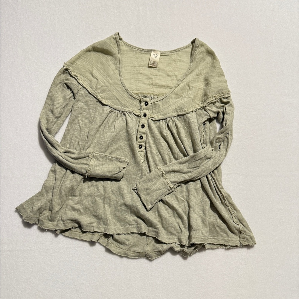 We The Free Sage Green Long Sleeve Blouse - Picture 2 of 5